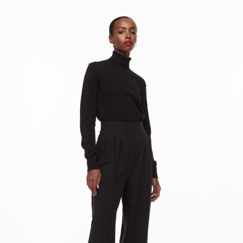 H&M Black Fine Knit Turtleneck Sweater